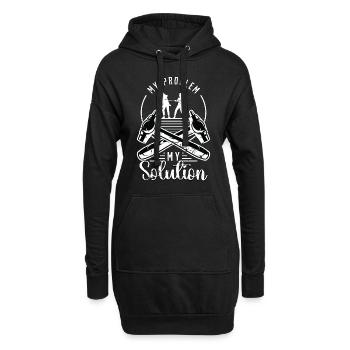 Tôlier Mon problème Mon pictogramme Maman Papa - Sweat-shirt à capuche long Femme - noir - Devant
