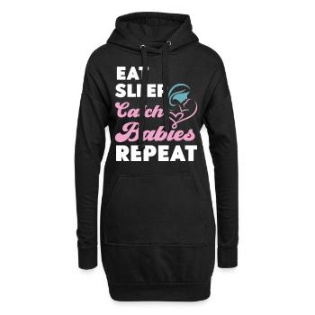 Infirmière spécialisée dans le travail et l’accouchement - Sweat-shirt à capuche long Femme - noir - Devant