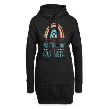 Infirmière spécialisée dans le travail et l’accouchement - Sweat-shirt à capuche long Femme - noir - Devant