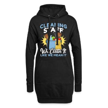 Cleaning Staff - Hoodie-Kleid - Schwarz - Vorne