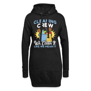 Cleaning Crew - Hoodie-Kleid - Schwarz - Vorne
