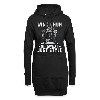 Wing Chun : pas de transpiration, juste du style - Sweat-shirt à capuche long Femme - noir - Devant