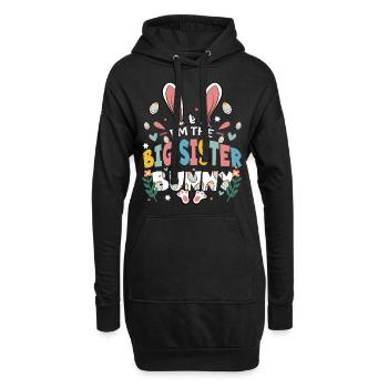 I'm The Big Sister Bunny - Hoodie-Kleid - Schwarz - Vorne