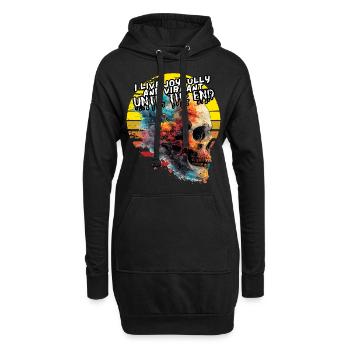 I live joyfully and vibrant until the end. Leben, - Hoodie-Kleid - Schwarz - Vorne