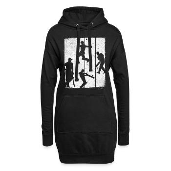 Cricket Retro Cricket Silhouette Retro Cricket - Hoodie-Kleid - Schwarz - Vorne