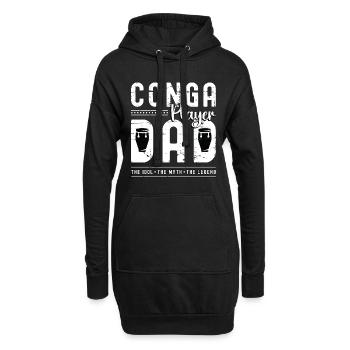 Papa joueur de conga L’idole Le mythe Le tambour de conga - Sweat-shirt à capuche long Femme - noir - Devant