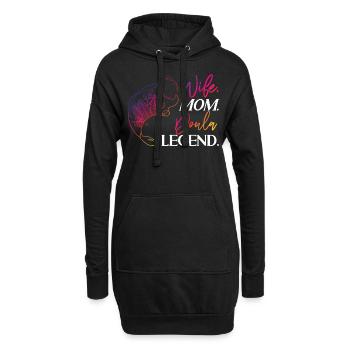 Doula accoucheuse maman femme. Maman. - Sweat-shirt à capuche long Femme - noir - Devant