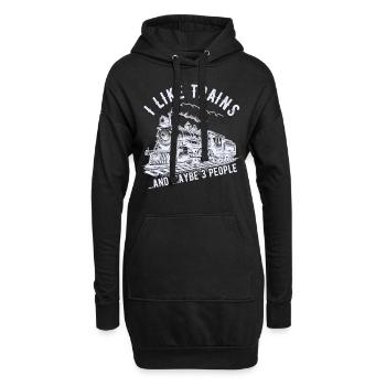 Train Locomotive Chemin De Fer Conducteur De Train Conducteur De Train - Sweat-shirt à capuche long Femme - noir - Devant