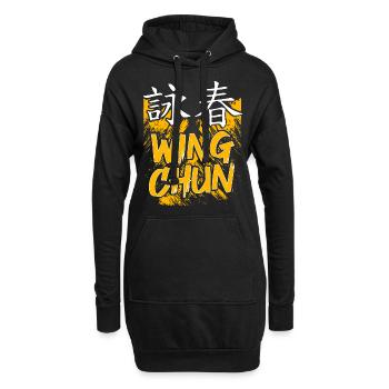 Wing Chun - Sweat-shirt à capuche long Femme - noir - Devant