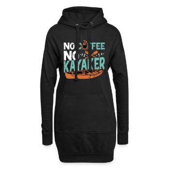 Kayaker No Coffee No Kayaker Kayaking Coffee Lover - Hoodie-Kleid - Schwarz - Vorne