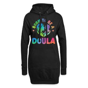 Doula accoucheuse née pour être une - Sweat-shirt à capuche long Femme - noir - Devant