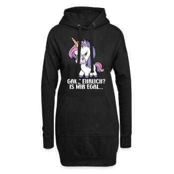 Ganz Ehrlich? Is Mir Egal - Hoodie-Kleid - Schwarz - Vorne