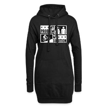 Mountain Biker My Problem My Pictogram Dad Mom - Hoodie-Kleid - Schwarz - Vorne