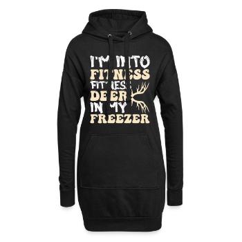 I'm Into Fitness Fit'ness Deer In My Freezer Funny - Sweat-shirt à capuche long Femme - noir - Devant