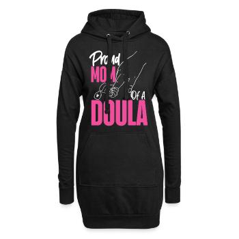 Doula Travailleuse à la naissance Maman Fière Maman - Sweat-shirt à capuche long Femme - noir - Devant