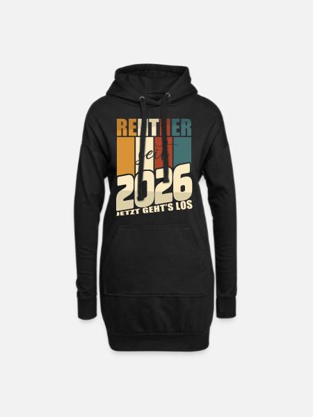 Rente Geschenk 2026 Rentner Ruhestand Spruch - Hoodie-Kleid - Schwarz