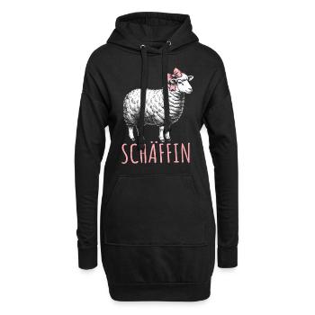 Chef Chefin Schaf Geschenk Schäfin Spruch - Hoodie-Kleid - Schwarz - Vorne
