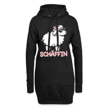 Chef Chefin Schaf Geschenk Schäfin Spruch - Hoodie-Kleid - Schwarz - Vorne