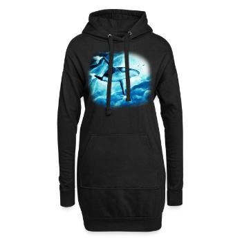 Blauwal - Hoodie-Kleid - Schwarz - Vorne