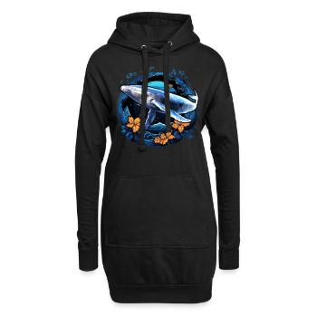 Blauwal - Hoodie-Kleid - Schwarz - Vorne