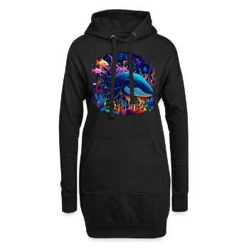 Blue Whale - Hoodie-Kleid - Schwarz - Vorne