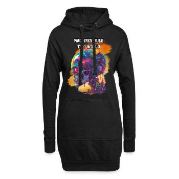 Les machines dirigent le monde. Scifi, Futur, High-Tech - Sweat-shirt à capuche long Femme - noir - Devant