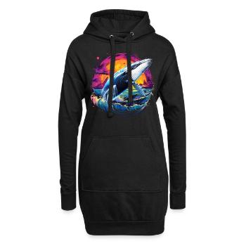 Blauwal - Hoodie-Kleid - Schwarz - Vorne