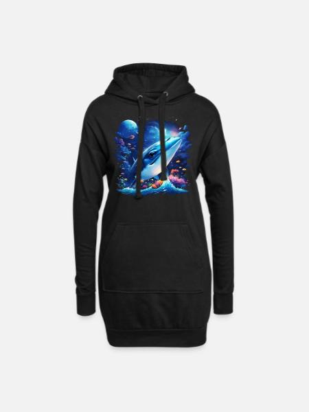 Blauwal - Hoodie-Kleid - Schwarz