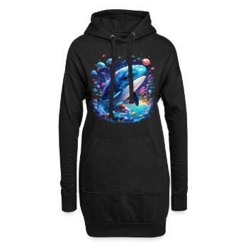 Blauwal - Hoodie-Kleid - Schwarz - Vorne