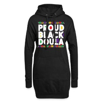 Doula Travailleuse à la naissance Fière Noire - Sweat-shirt à capuche long Femme - noir - Devant