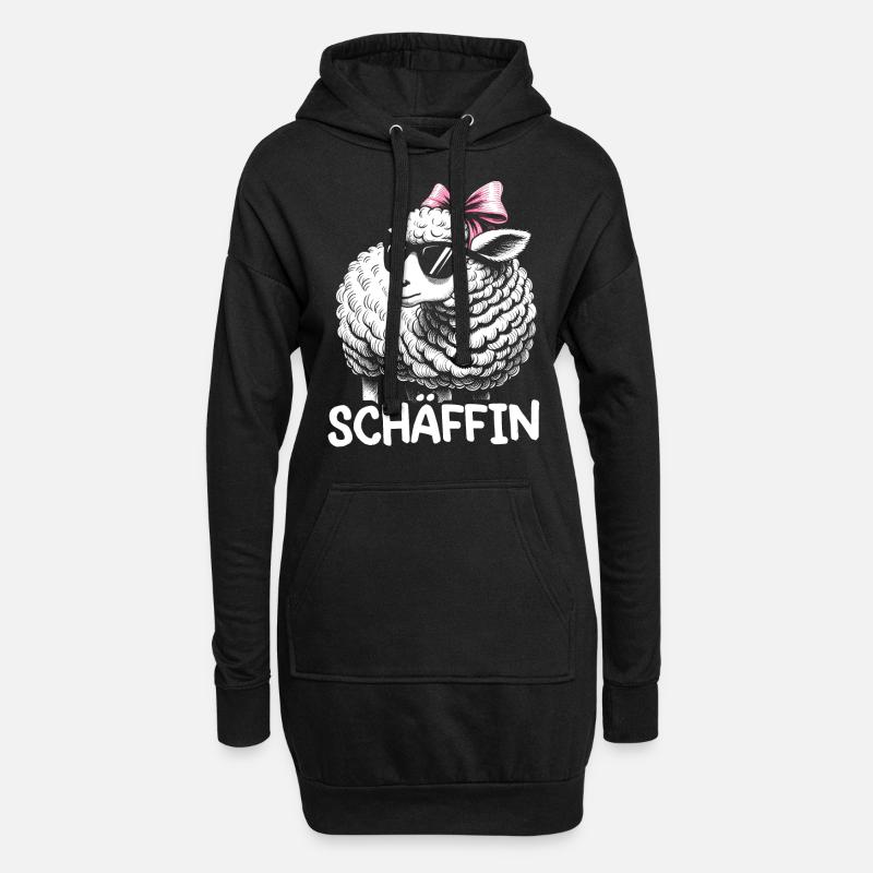 Chef Chefin Schaf Geschenk Schäfin Spruch - Hoodie-Kleid - Schwarz
