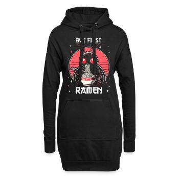 But First Ramen - Hoodie-Kleid - Schwarz - Vorne