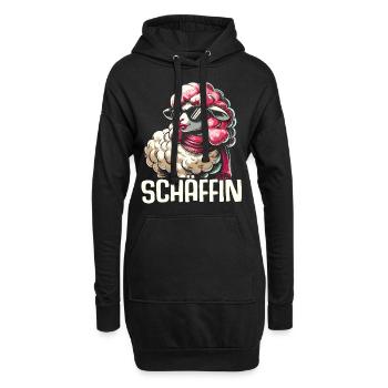 Chef Chefin Schaf Geschenk Schäfin Spruch - Hoodie-Kleid - Schwarz - Vorne