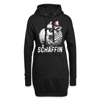 Chef Chefin Schaf Geschenk Schäfin Spruch - Hoodie-Kleid - Schwarz - Vorne