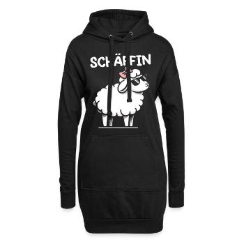 Chef Chefin Schaf Geschenk Schäfin Spruch - Hoodie-Kleid - Schwarz - Vorne