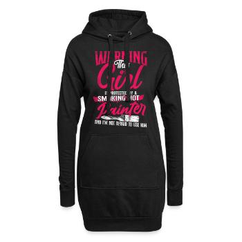 Peintre en bâtiment décorateur petite amie - Sweat-shirt à capuche long Femme - noir - Devant