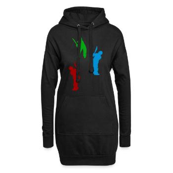 Silhouette De Cricket Silhouettes De Joueur De Cricket C - Sweat-shirt à capuche long Femme - noir - Devant