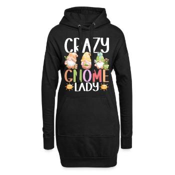 Gartenzwerge Gartenarbeit - Hoodie-Kleid - Schwarz - Vorne