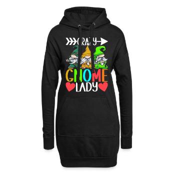 Gartenzwerge Gartenarbeit - Hoodie-Kleid - Schwarz - Vorne