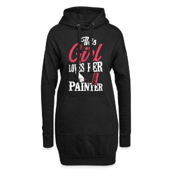 Peintre en bâtiment décorateur petite amie - Sweat-shirt à capuche long Femme - noir - Devant