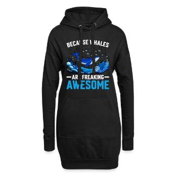 Weil Wale verdammt geil sind - Hoodie-Kleid - Schwarz - Vorne