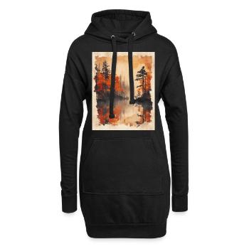 Klassische Szenerie Papyrusrolle Onsen Japanische - Hoodie-Kleid - Schwarz - Vorne