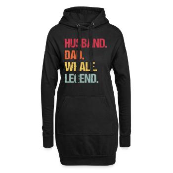 Ehemann Papa Wal-Legende - Hoodie-Kleid - Schwarz - Vorne