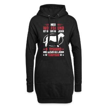 Irischer Wolfshund ist besser Windhund - Hoodie-Kleid - Schwarz - Vorne