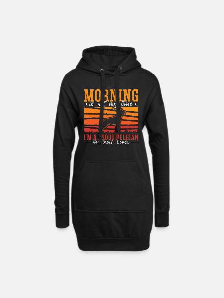 Belgian Malinois Lover Morning Is Not Police Dog - Hoodie-Kleid - Schwarz