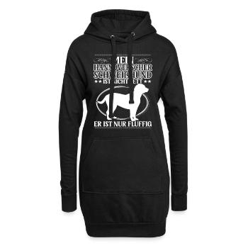 Hannoverscher Schweißhund ist nur fluffig - Hoodie-Kleid - Schwarz - Vorne