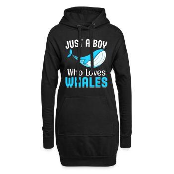 Nur ein Junge, der Wale liebt - Hoodie-Kleid - Schwarz - Vorne
