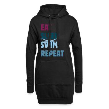 Eat Sleep Swim Repeat - Papillon - Dolphin Style - Sweat-shirt à capuche long Femme - noir - Devant