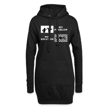 Drone Racing Lover My Problem My Pictogram Dad Mom - Hoodie-Kleid - Schwarz - Vorne