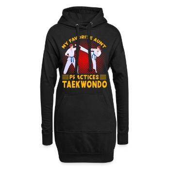 Meine Lieblingstante trainiert Taekwondo - Hoodie-Kleid - Schwarz - Vorne